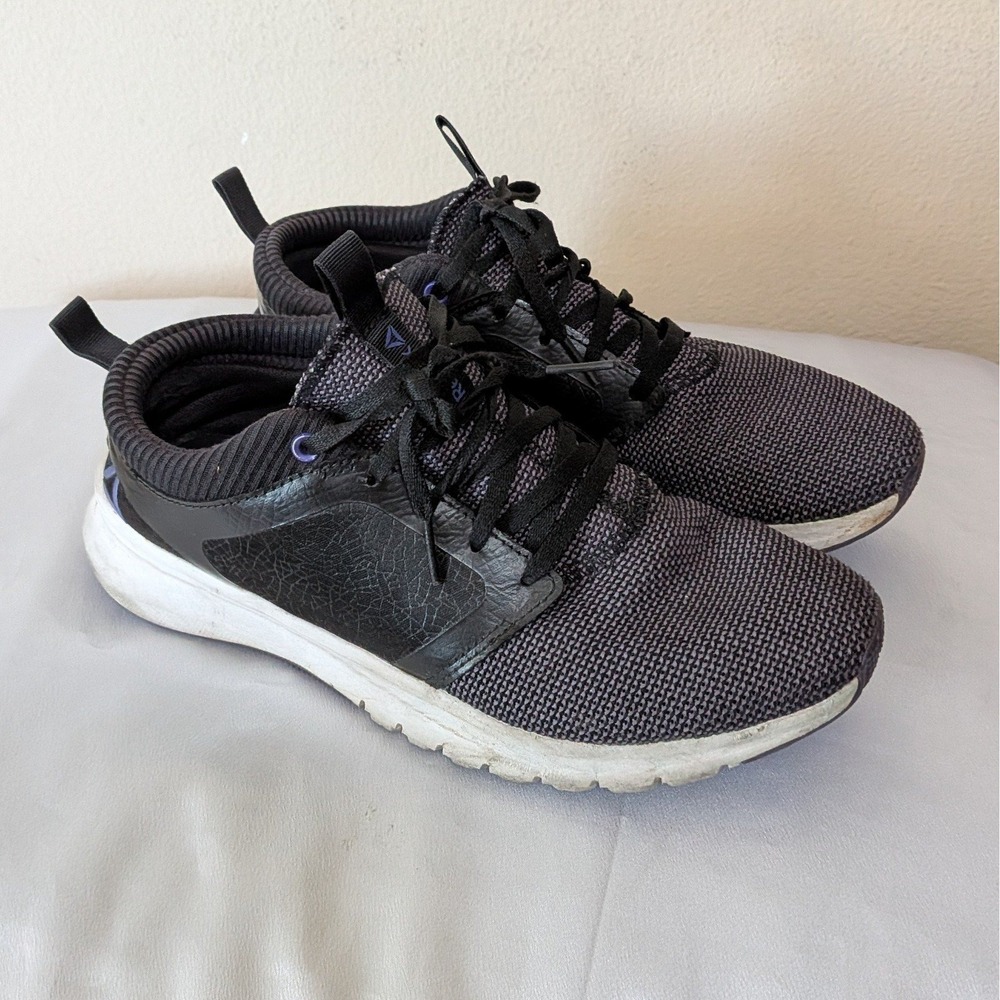 Reebok Women's Athletic Walking Shoes Black Purple Size 8 Pre-Owned